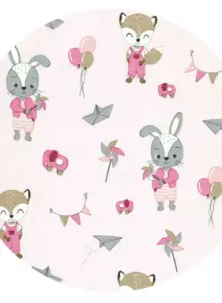 Perna bebelusi Ursulet Qmini multifunctionala 30x23 cm Fox and Rabbit Pink