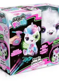 Set de joaca creativ, Airbrush Plush, Glow in the dark, Coloreaza Unicornul