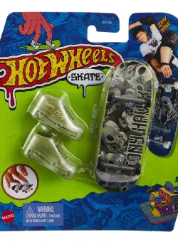 Set mini placa skateboard cu pantofi, Hot Wheels, HGT66