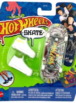 Set mini placa skateboard cu pantofi, Hot Wheels, HNG39