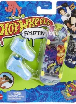 Set mini placa skateboard cu pantofi, Hot Wheels, HNG45